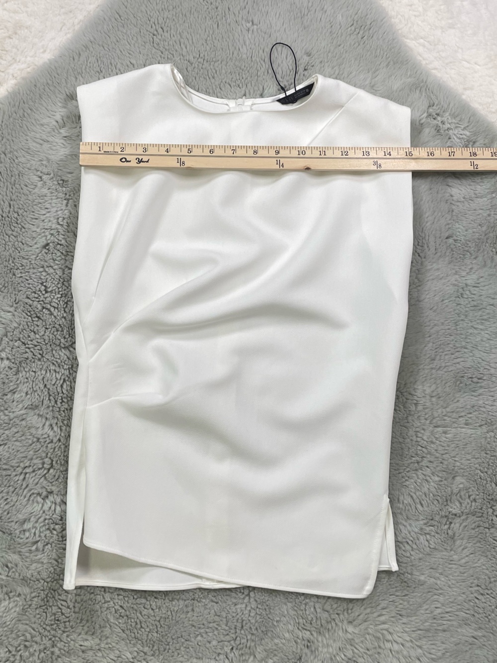 Zara White Sleeveless Asymmetric Shell Top - Picture 3 of 6